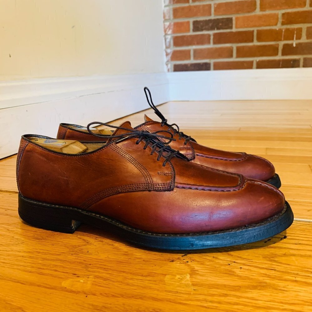 Allen Edmonds Dellwood Mens 9.5 D Brown Oxfords Split Toe Dress Shoes - Picture 3 of 16